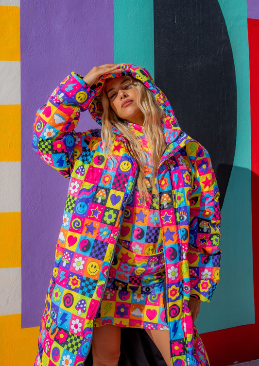 Electric Dreams Long Puffer Jacket