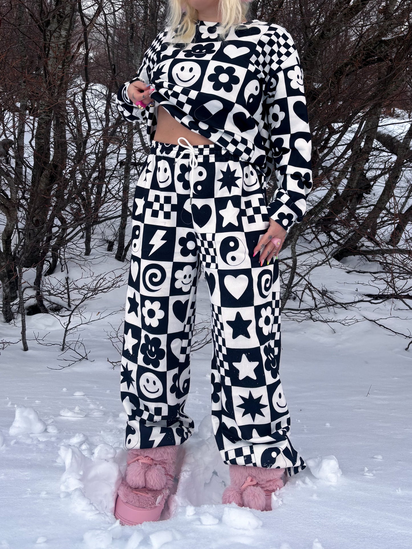 Chill Pill Knitted Wide Leg Joggers