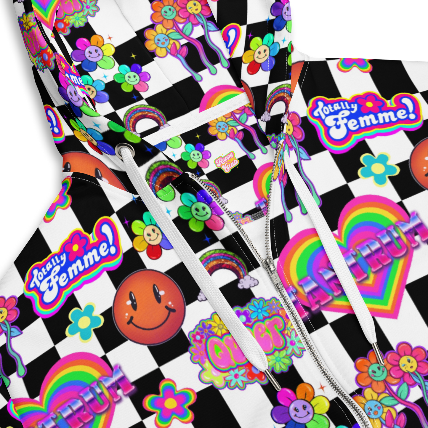 Sticker Zip Up Hoodie