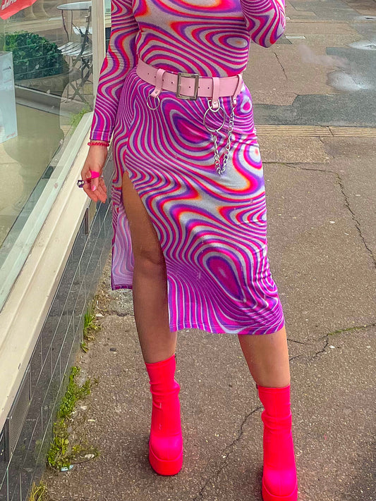 Chrome Midi Skirt