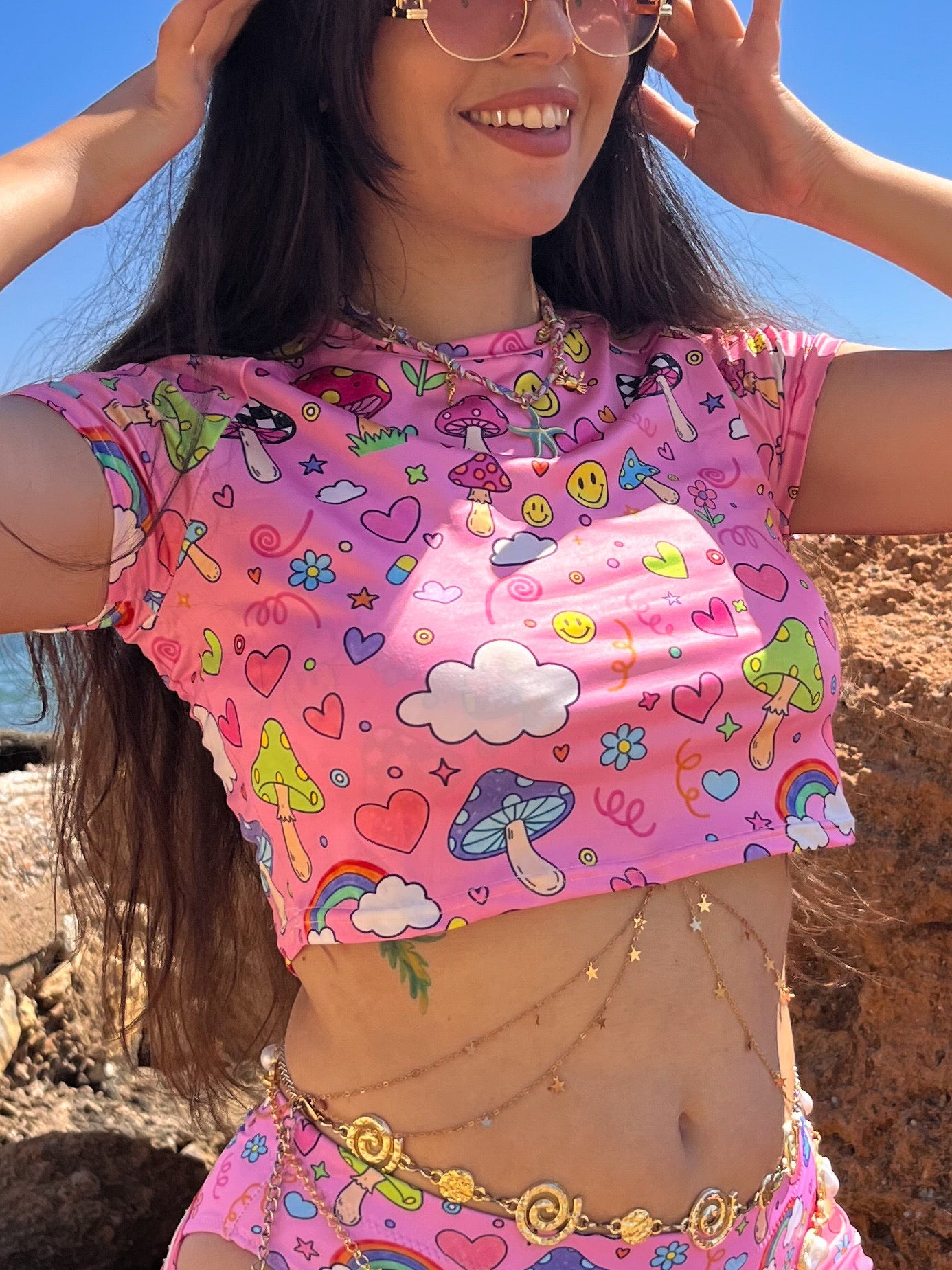Groovy Shroom Cropped Tee