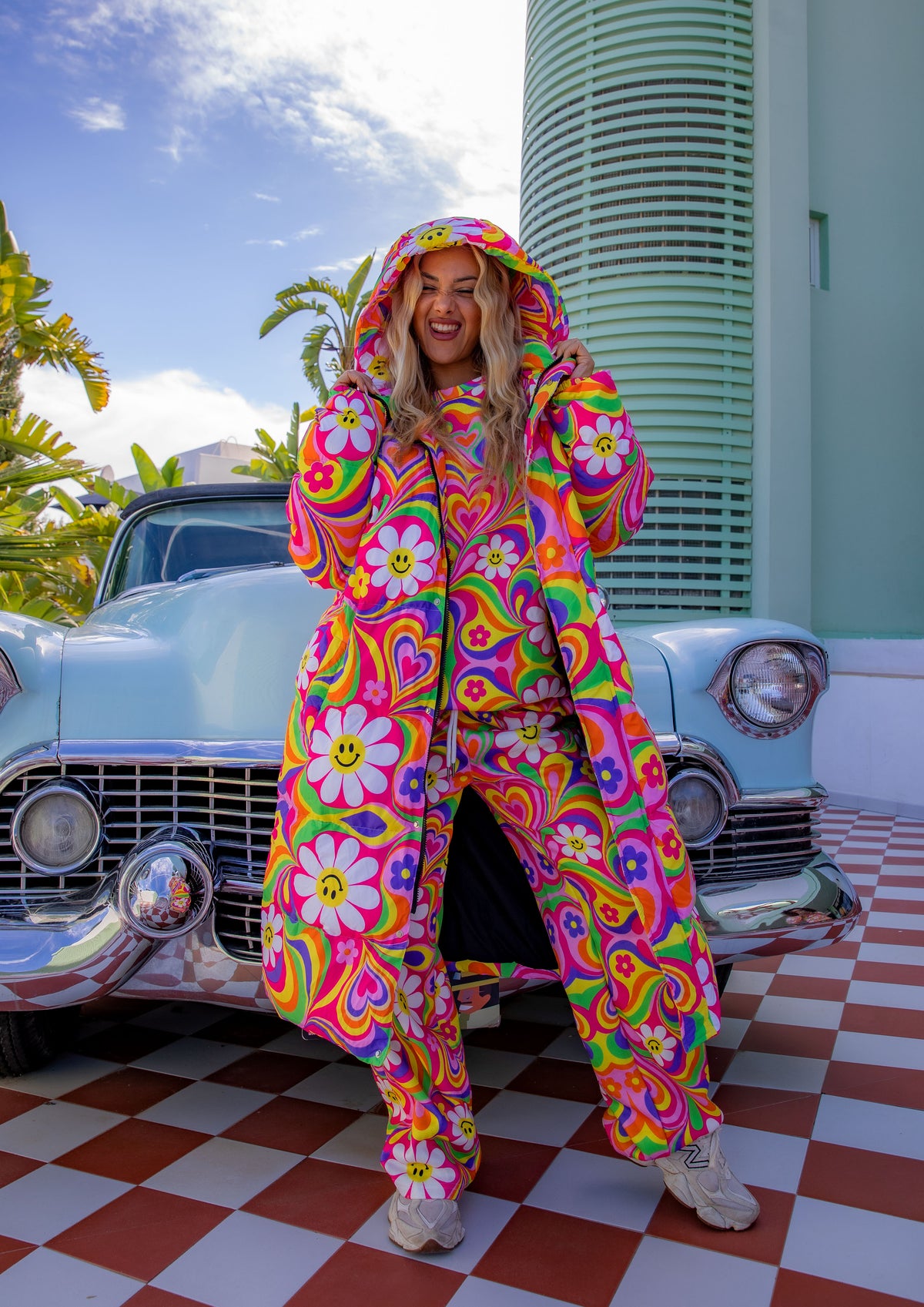 Happy Hearts Long Puffer Jacket