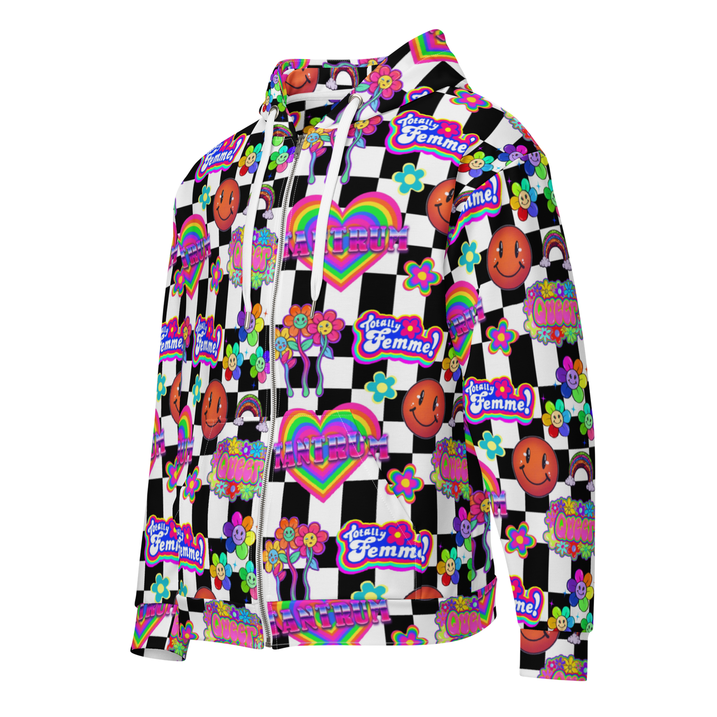 Sticker Zip Up Hoodie