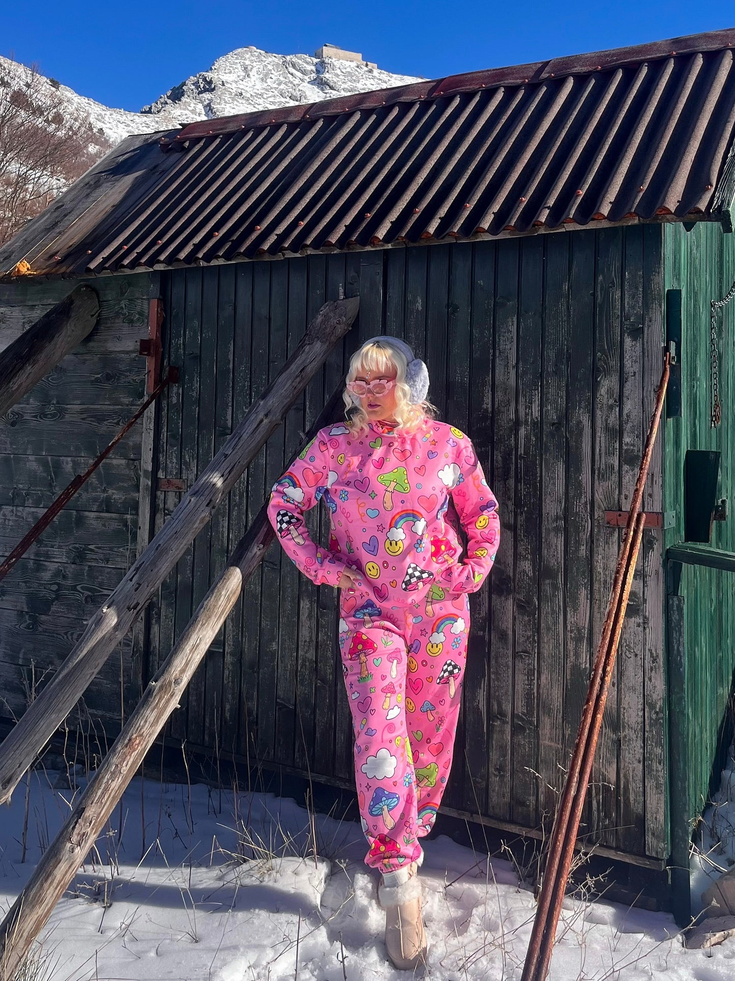 Groovy Shroom Knitted Cuffed Ankle Grazer Joggers