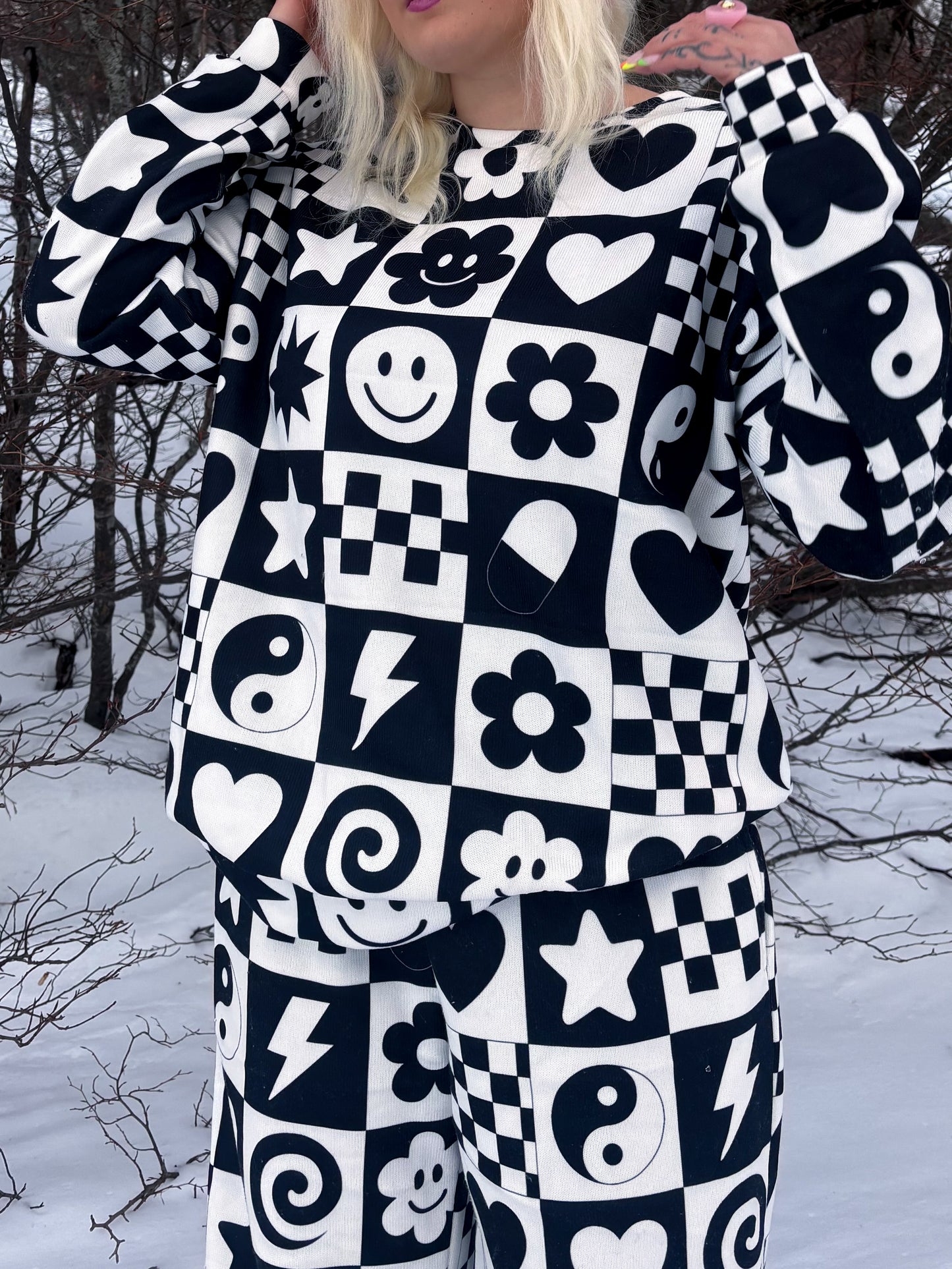 Chill Pill Knitted Crew Neck Sweater