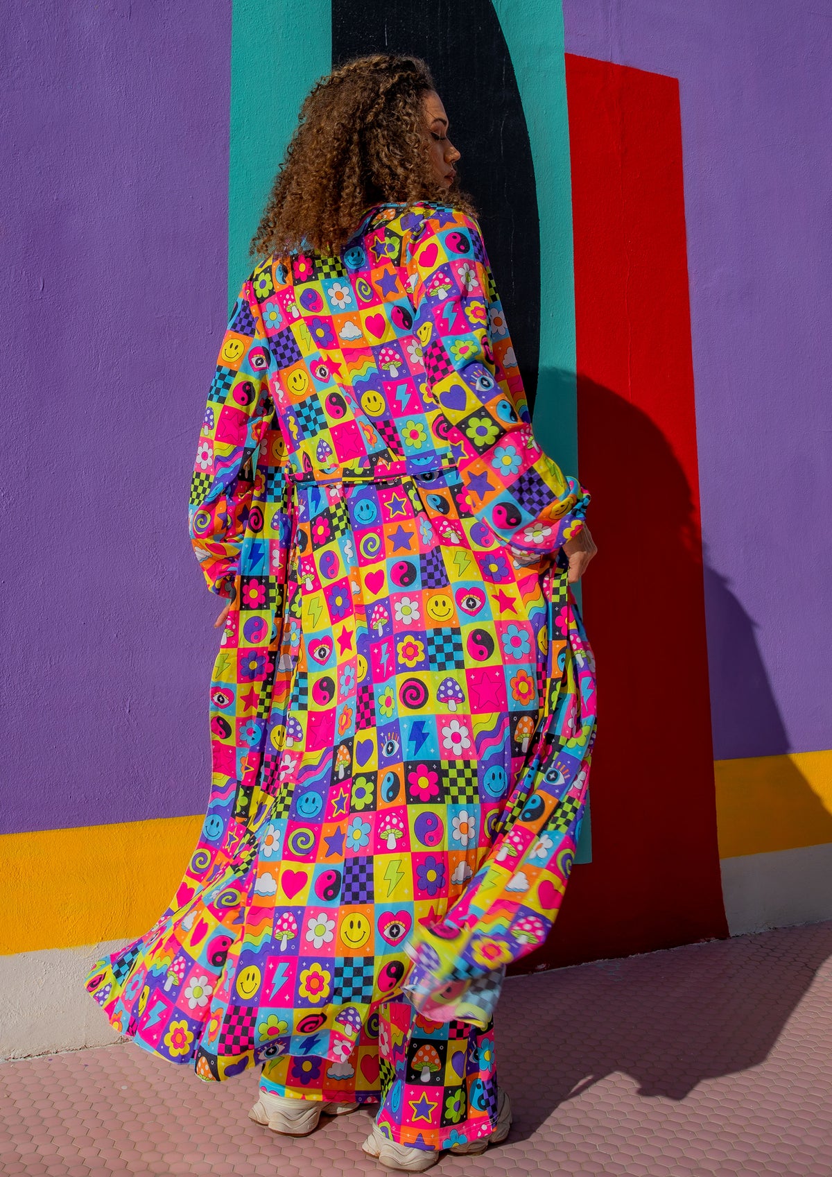 Electric Dreams Maxi Chiffon Kimono Style Jacket