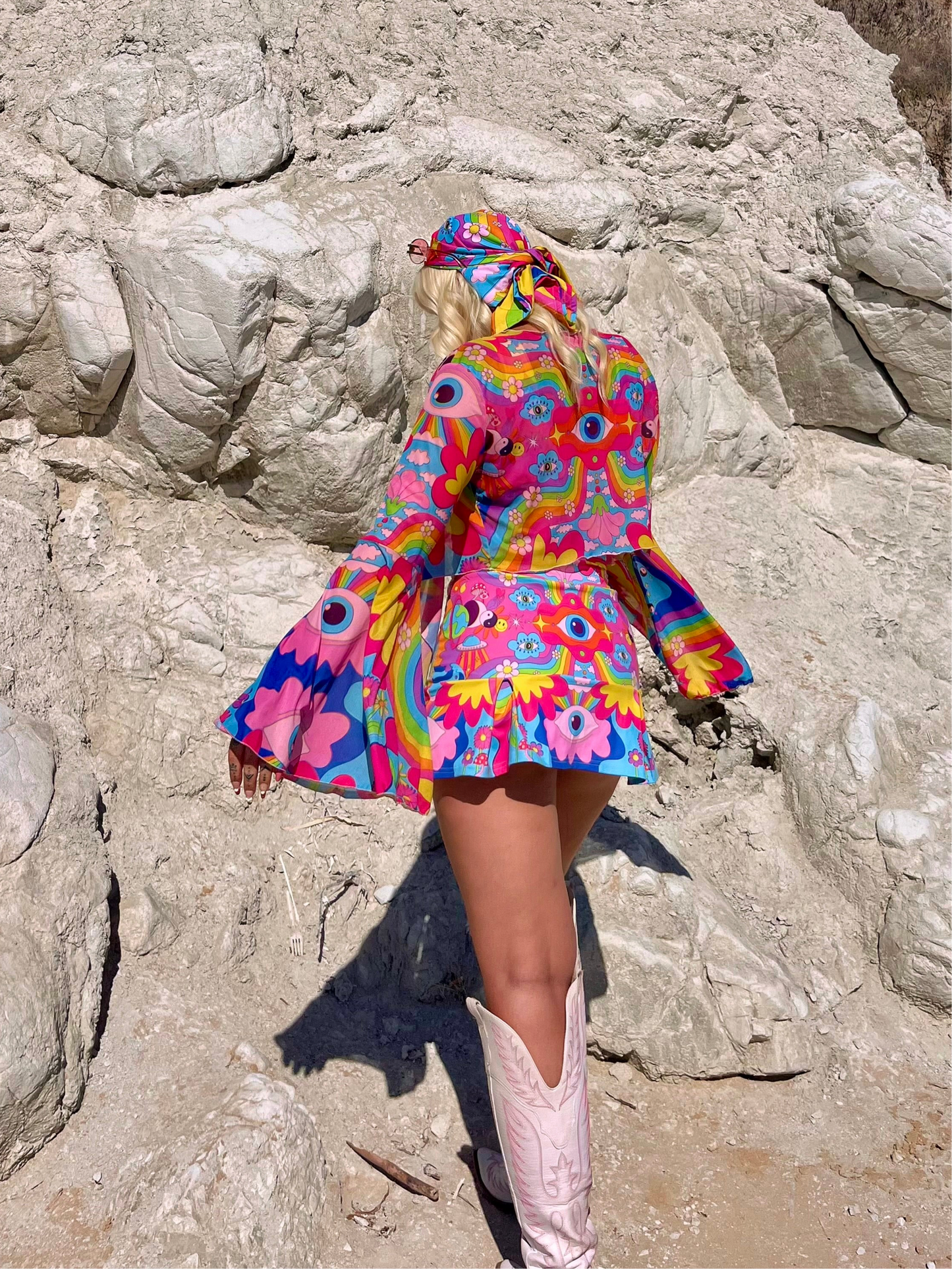 Cosmic Gaze Pleated Skort