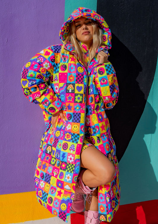 Electric Dreams Long Puffer Jacket