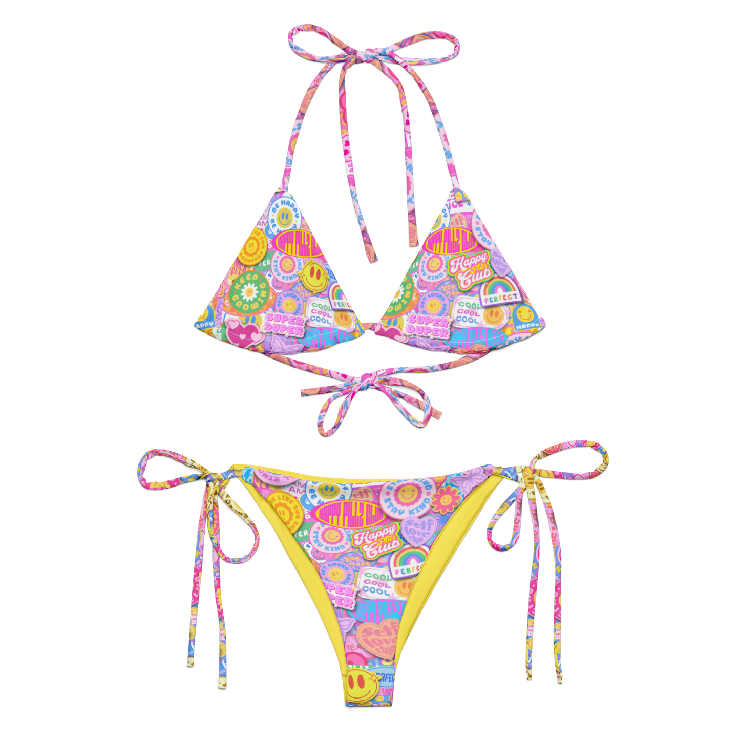 Positive Vibes Triangle Bikini Set