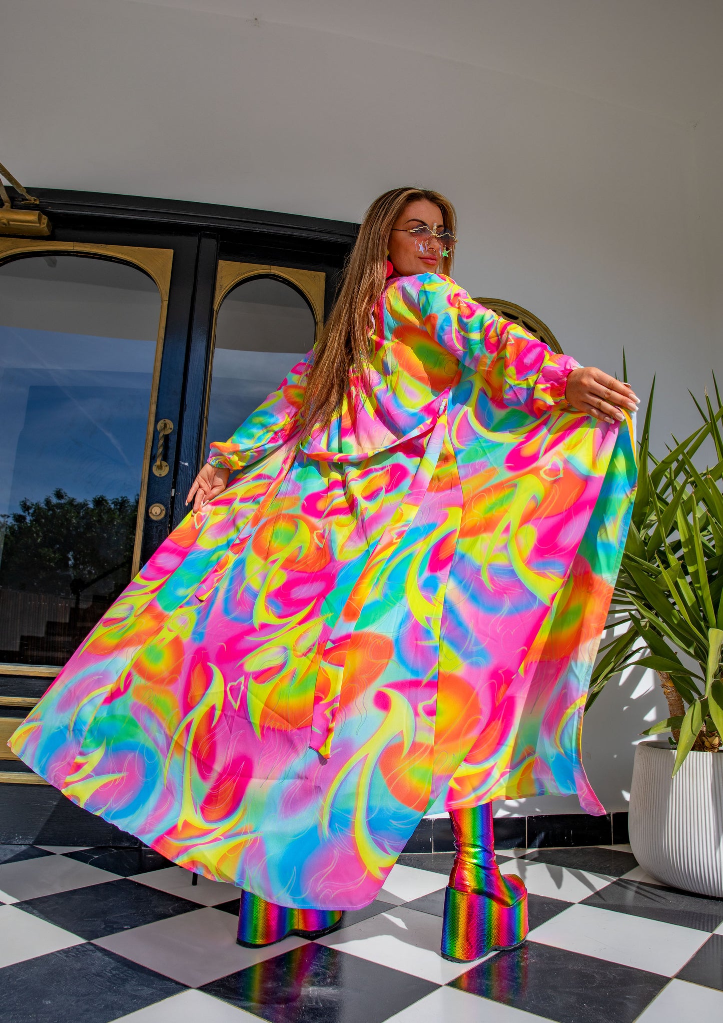 Aura Maxi Chiffon Kimono Style Jacket