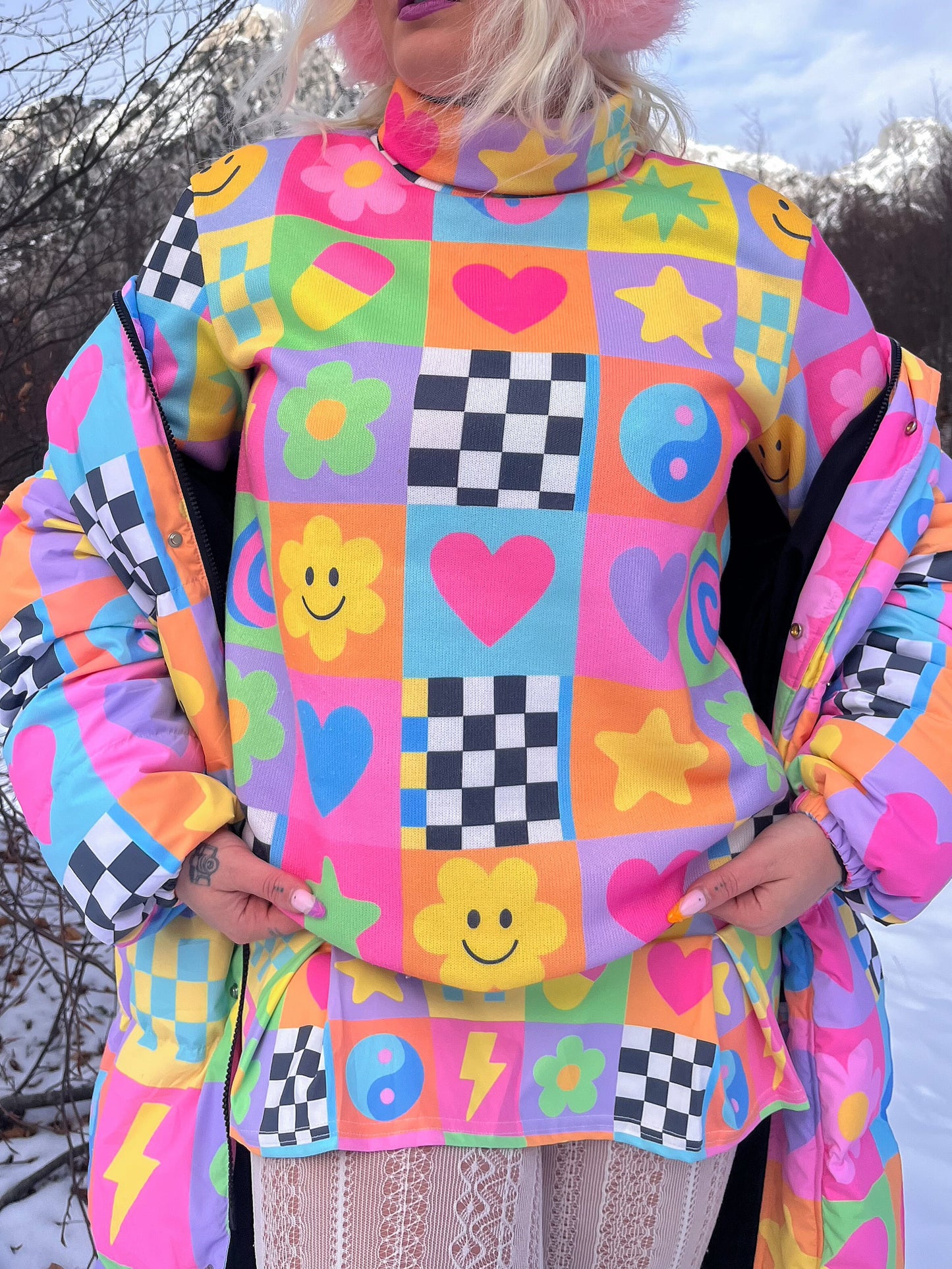 Vibe Check Knitted Roll Neck Fitted Sweater