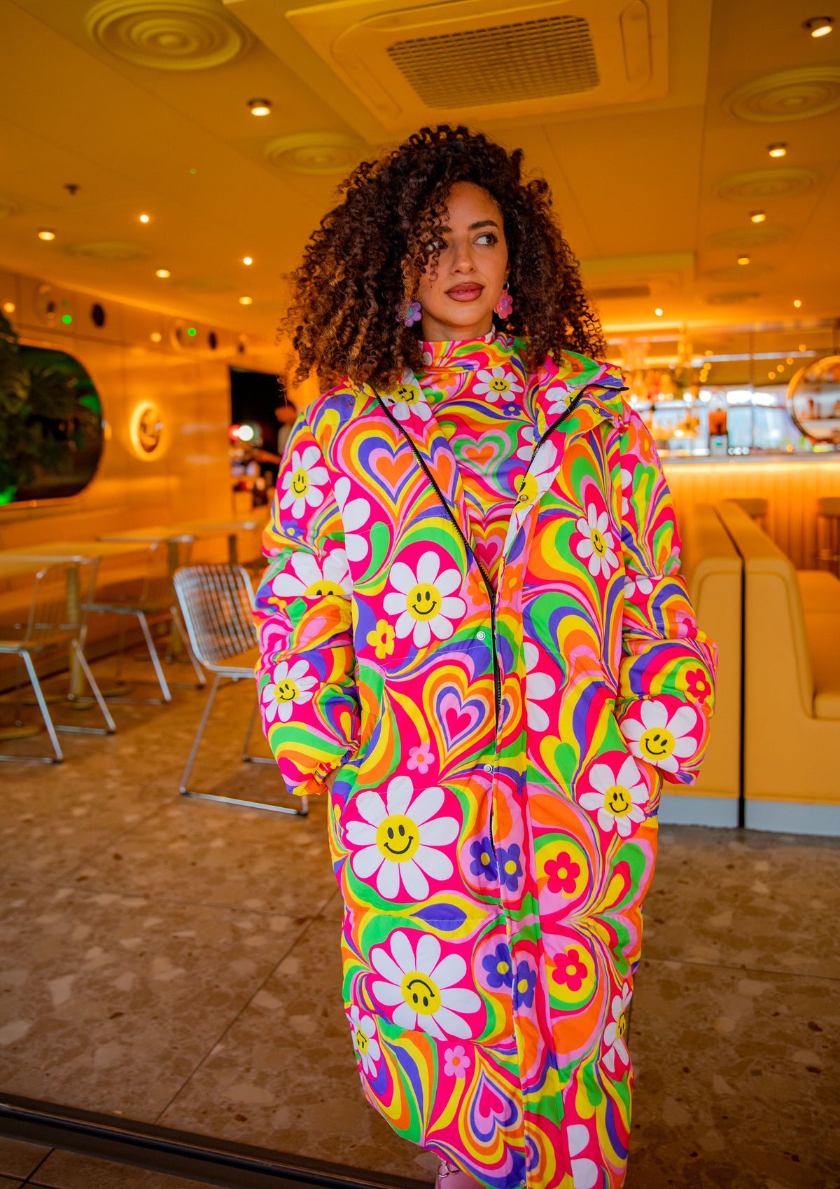 Happy Hearts Long Puffer Jacket
