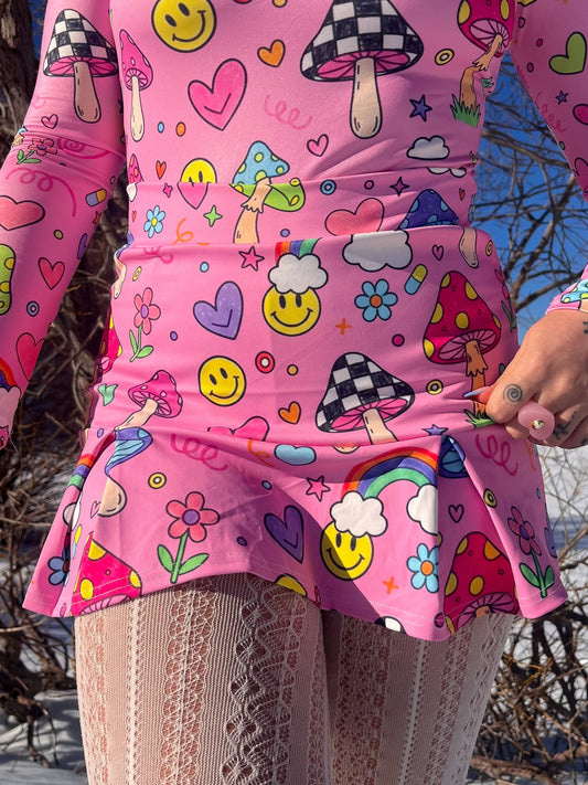 Groovy Shroom Pleated Skort