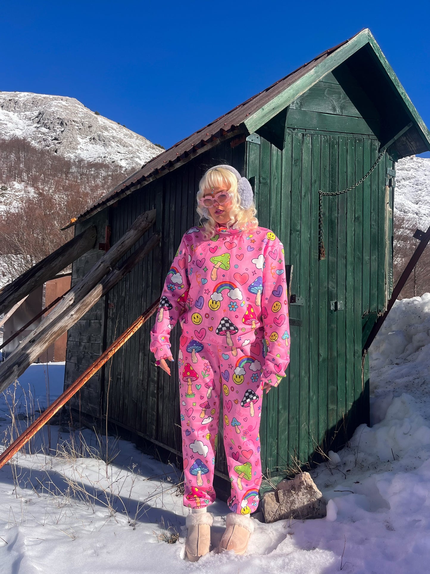 Groovy Shroom Knitted Cuffed Ankle Grazer Joggers