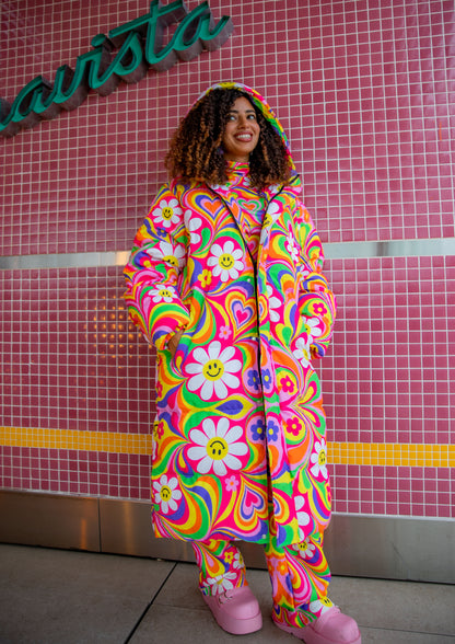 Happy Hearts Long Puffer Jacket