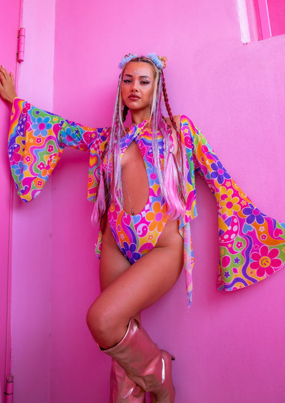 Groovy Love Plunge Cut-Out Swimsuit
