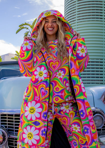 Happy Hearts Long Puffer Jacket