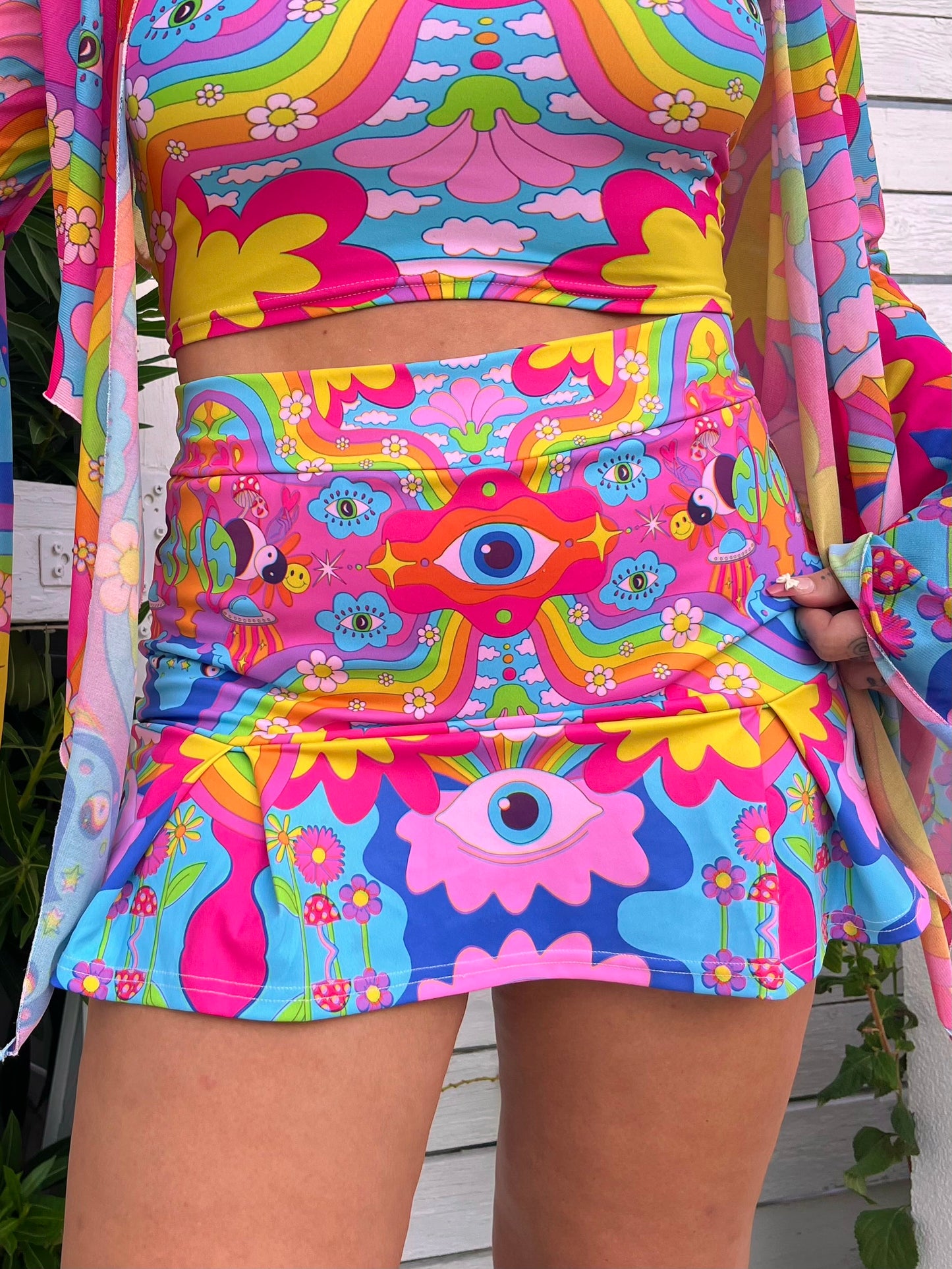 Cosmic Gaze Pleated Skort