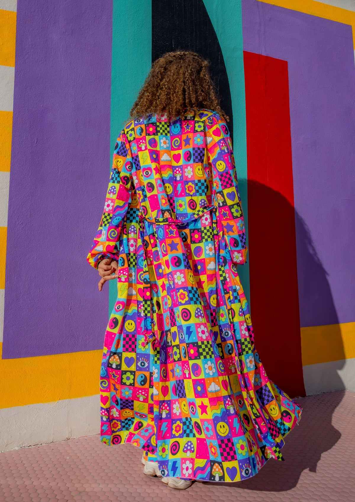 Electric Dreams Maxi Chiffon Kimono Style Jacket