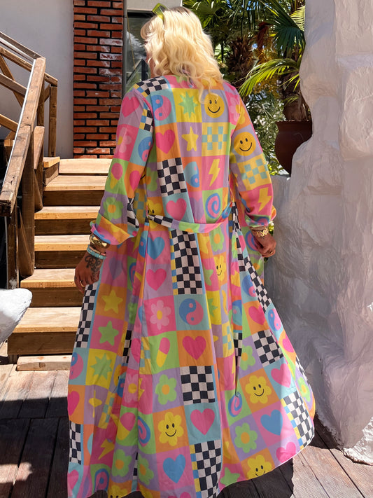 Vibe Check Maxi Chiffon Kimono Style Jacket
