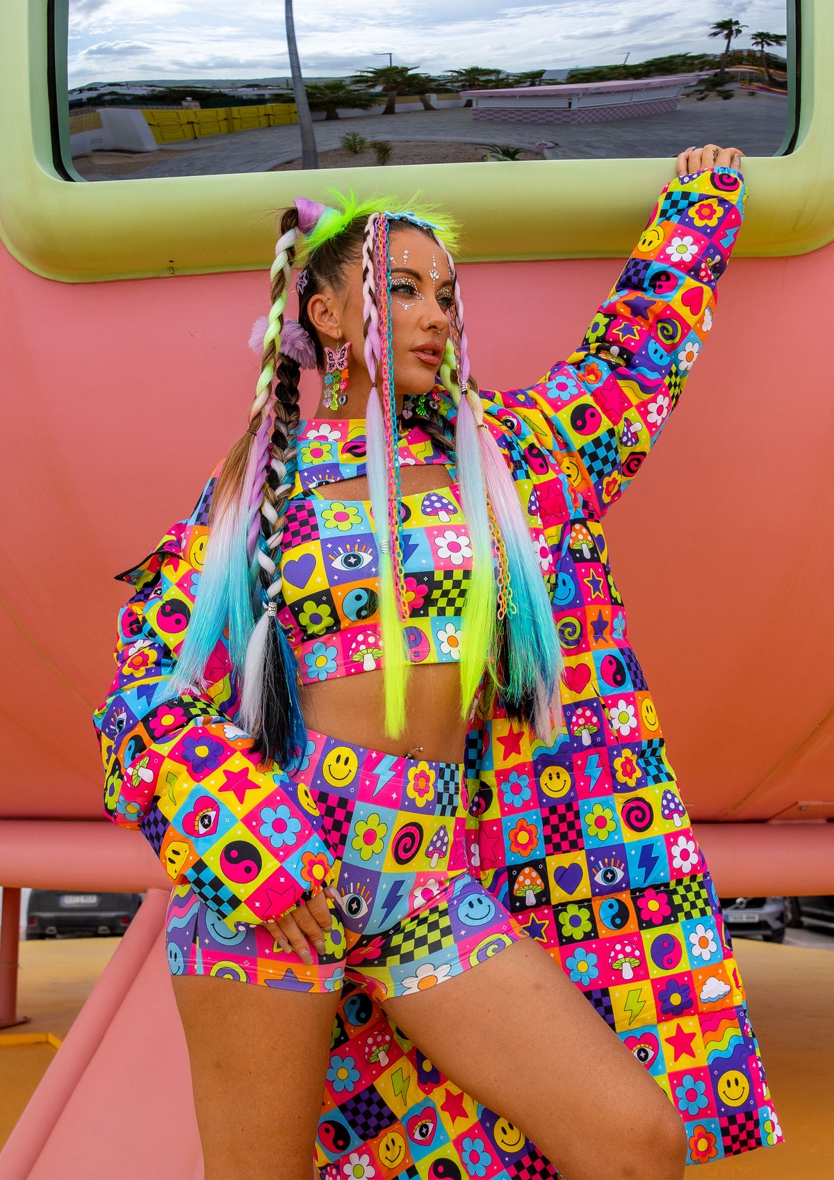 Electric Dreams Long Puffer Jacket