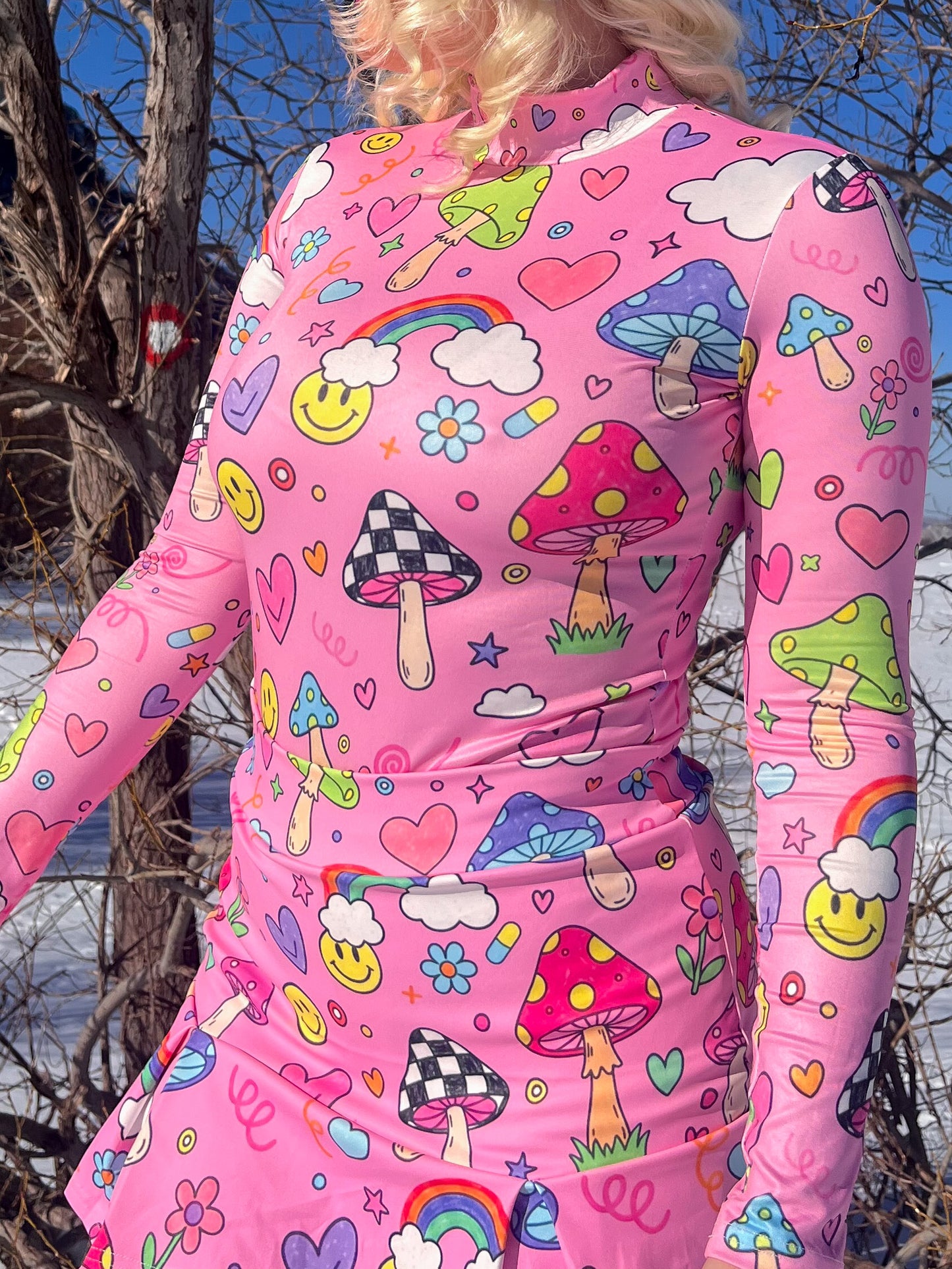 Groovy Shroom Pleated Skort