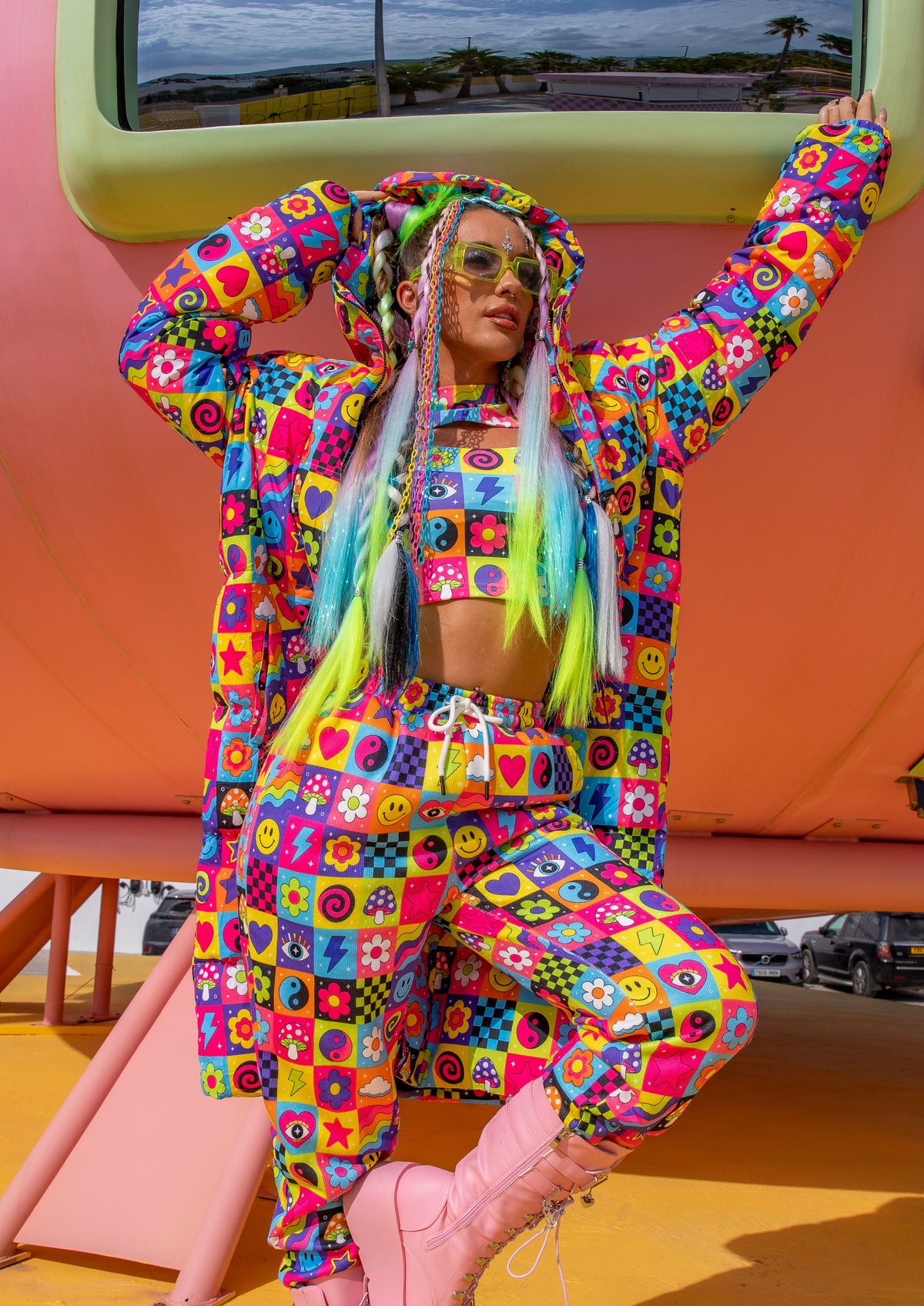 Electric Dreams Long Puffer Jacket