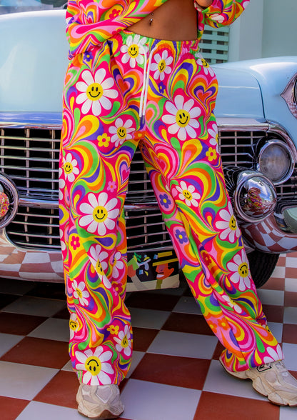Happy Hearts Knitted Wide Leg Joggers