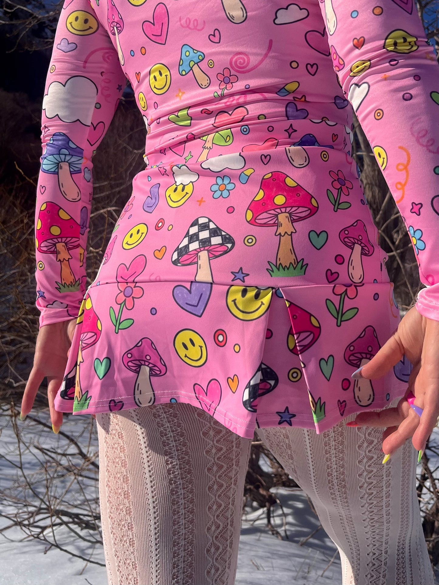 Groovy Shroom Pleated Skort