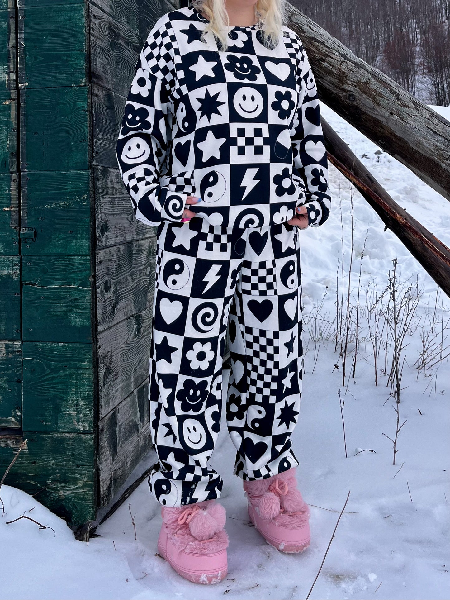 Chill Pill Knitted Wide Leg Joggers