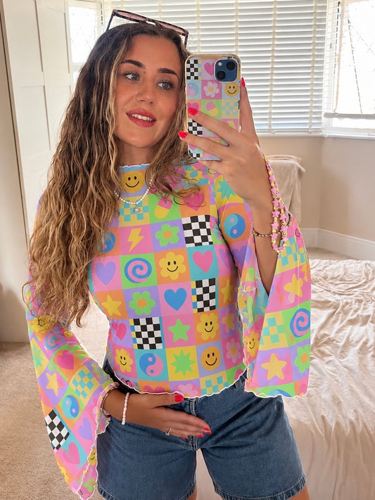 Vibe Check Pixie Sleeve Mesh Top