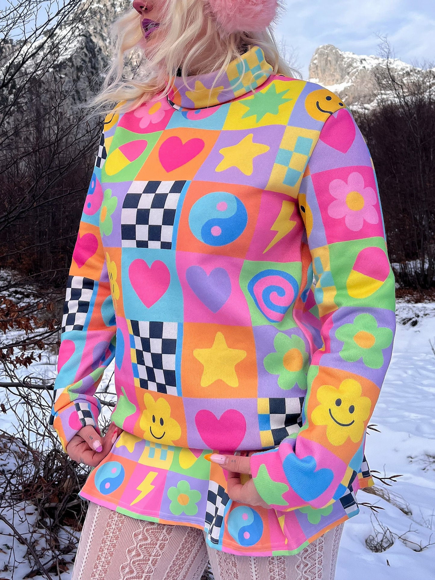 Vibe Check Knitted Roll Neck Fitted Sweater