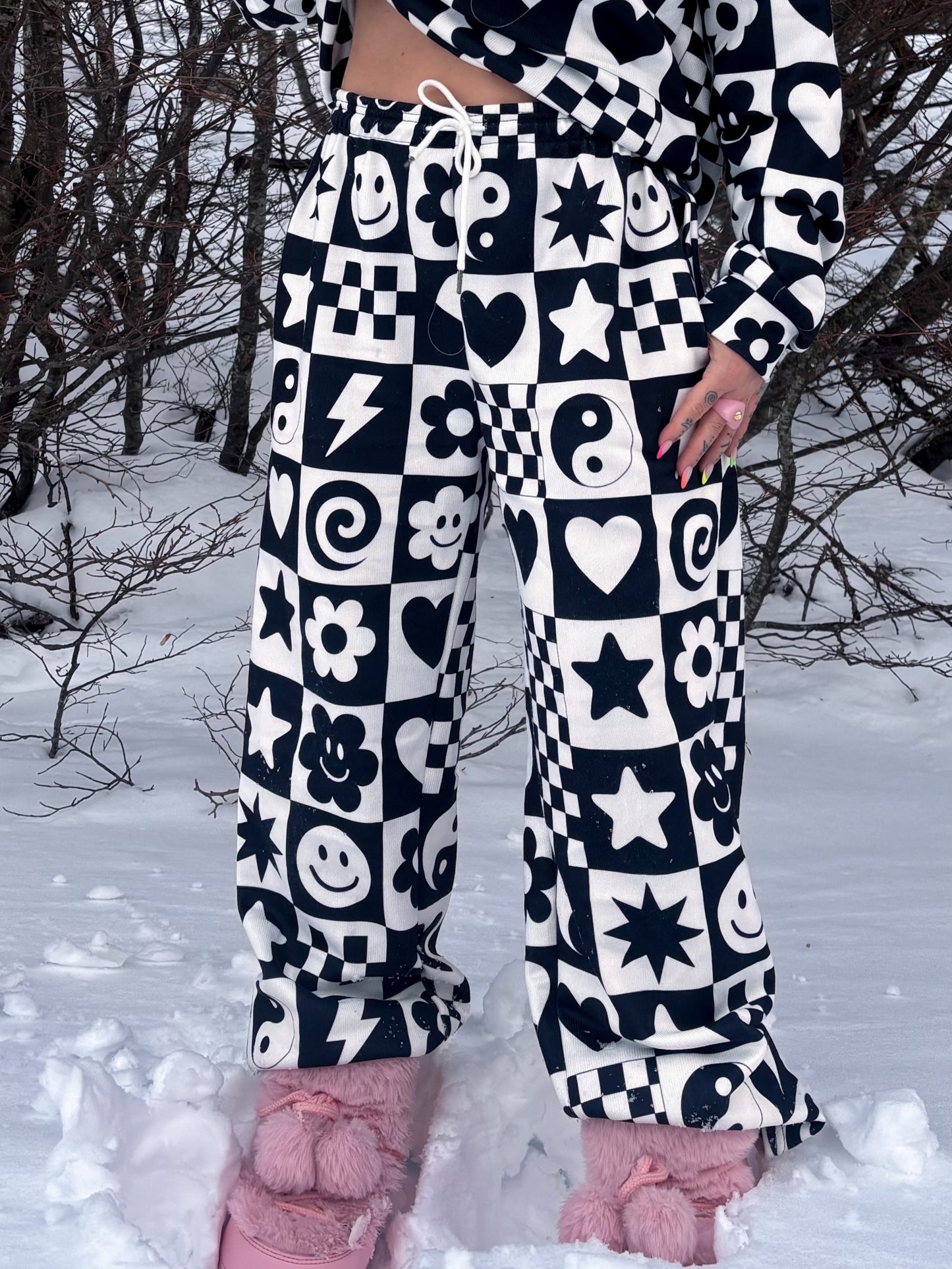 Chill Pill Knitted Wide Leg Joggers