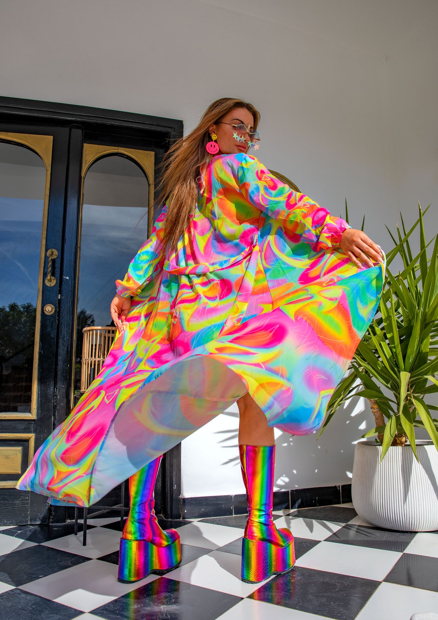 Aura Maxi Chiffon Kimono Style Jacket