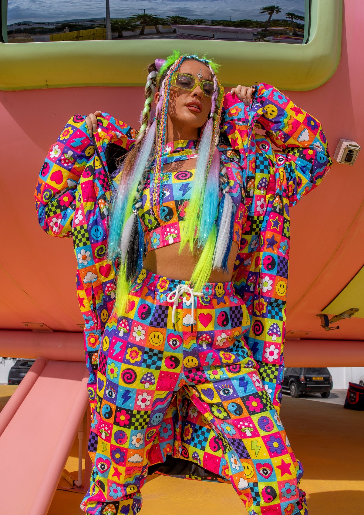 Electric Dreams Long Puffer Jacket