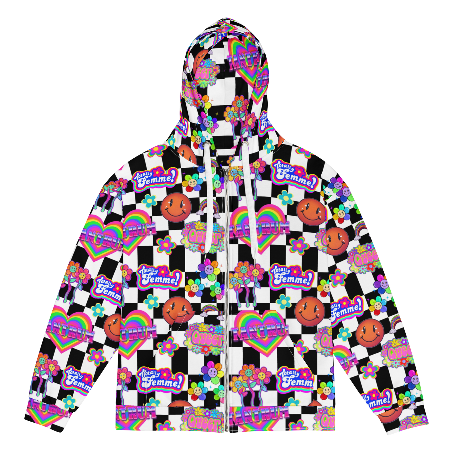 Sticker Zip Up Hoodie