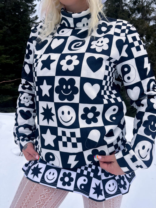 Chill Pill Knitted Roll Neck Fitted Sweater