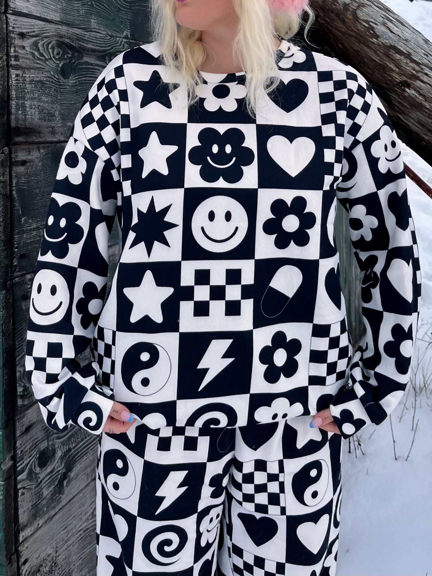 Chill Pill Knitted Crew Neck Sweater