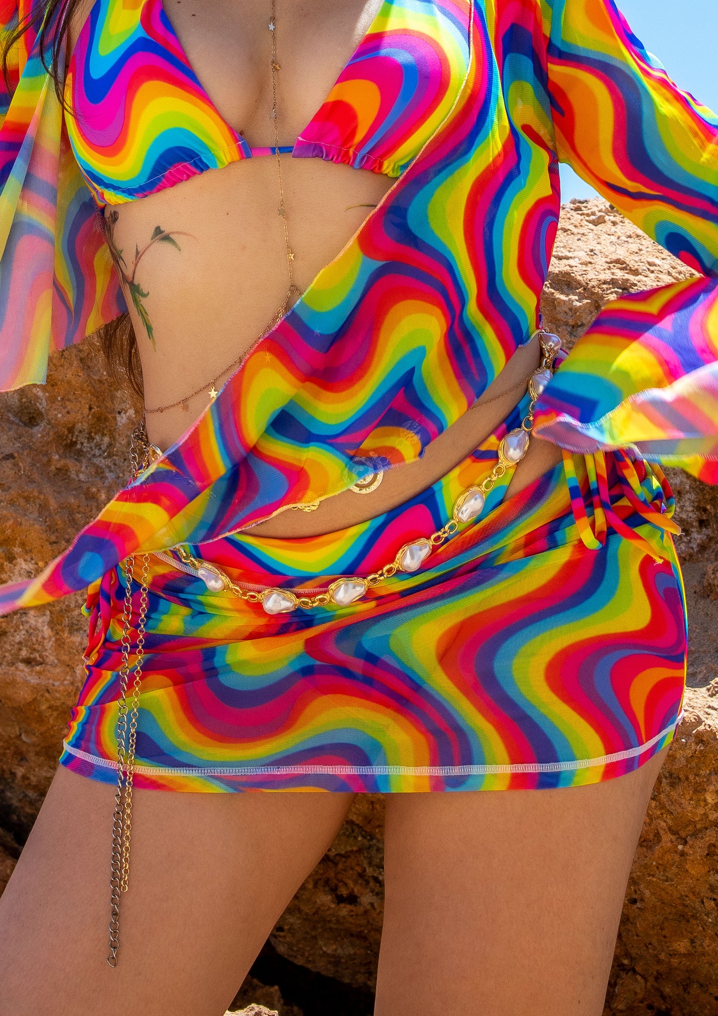 Sun Child Mesh Mini Skirt