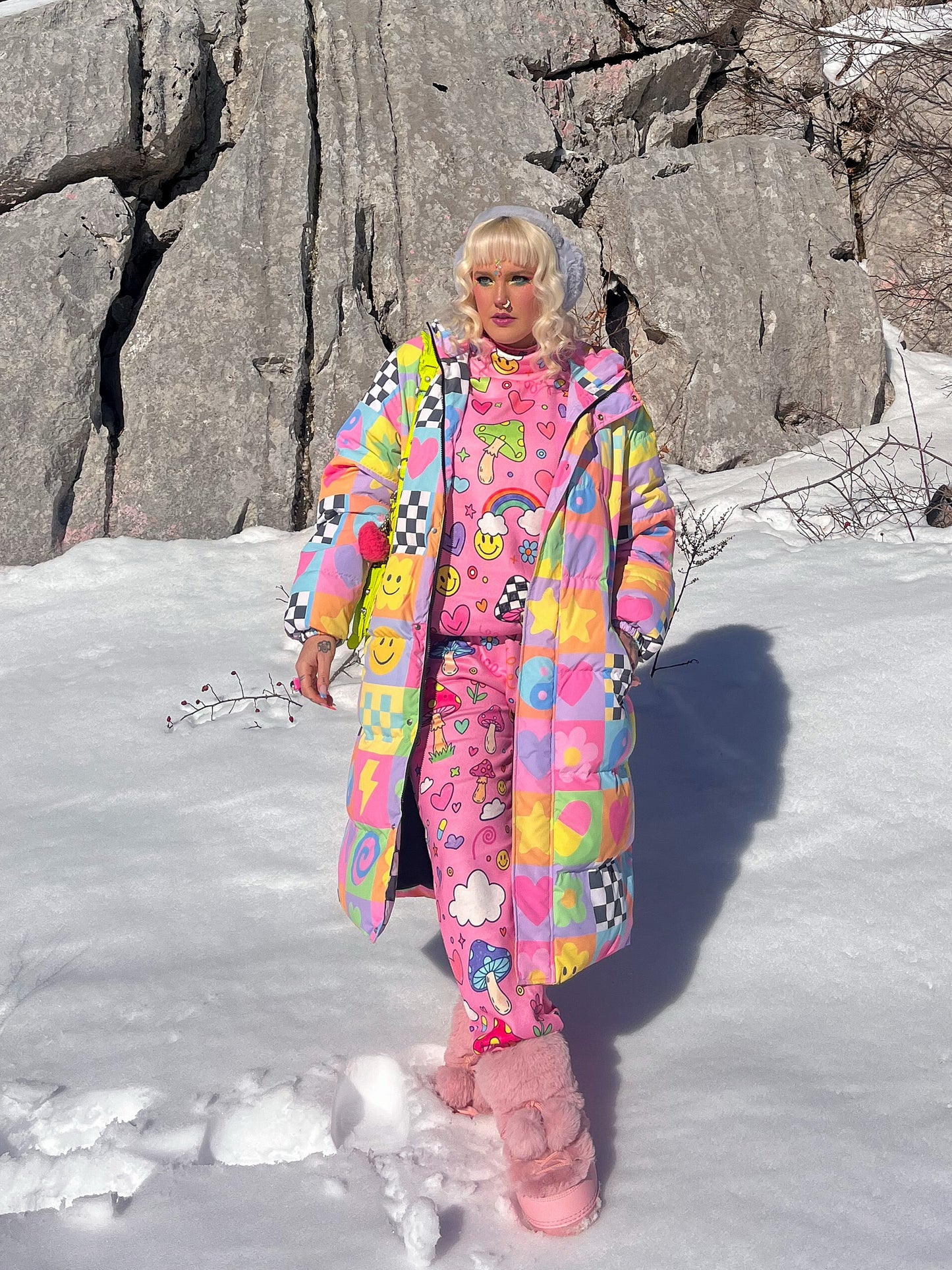 Groovy Shroom Knitted Cuffed Ankle Grazer Joggers