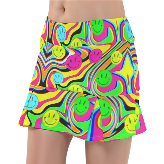 Trippy Drip Pleated Skort