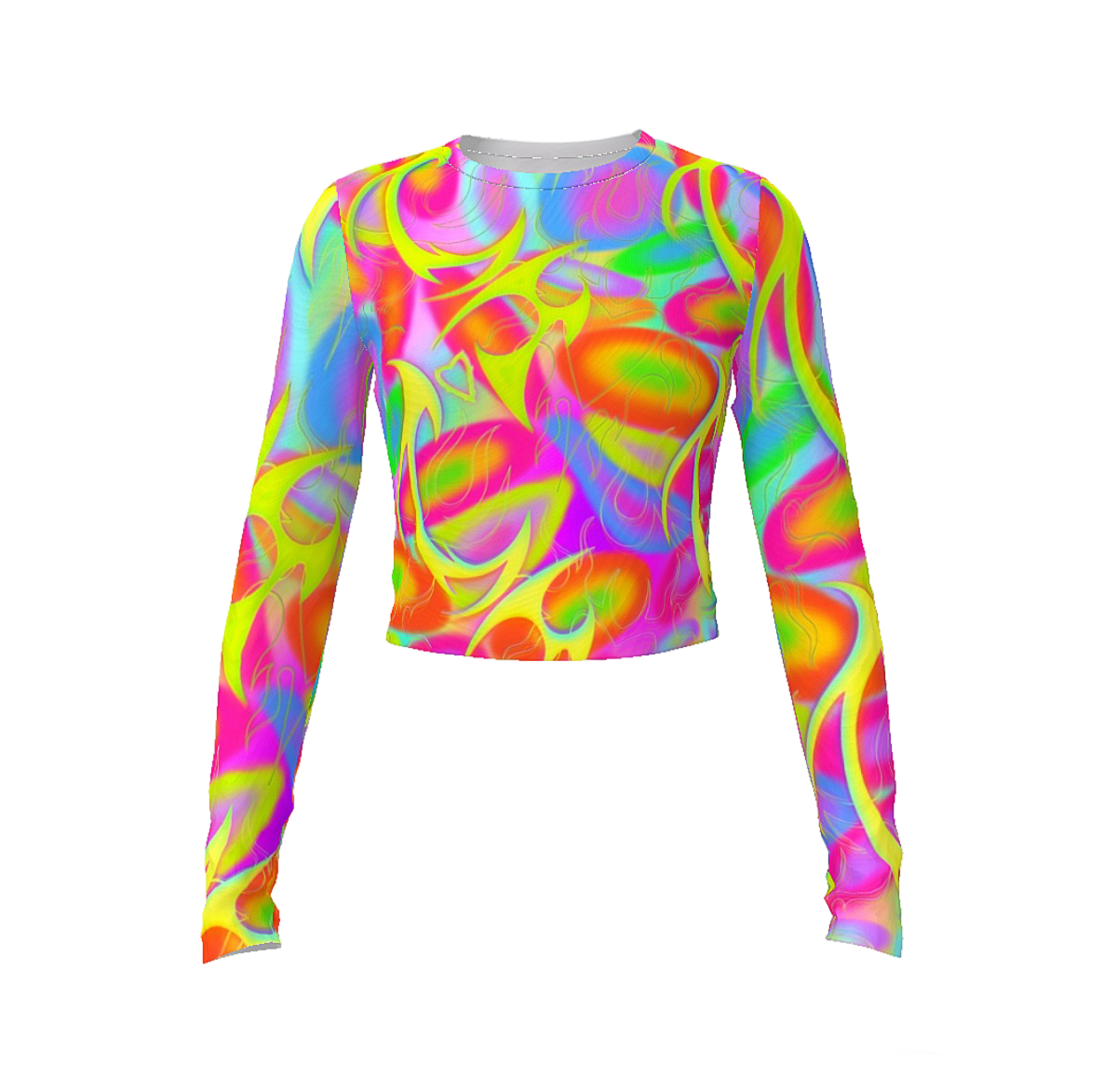 Aura Mesh Long Sleeve Crop Top