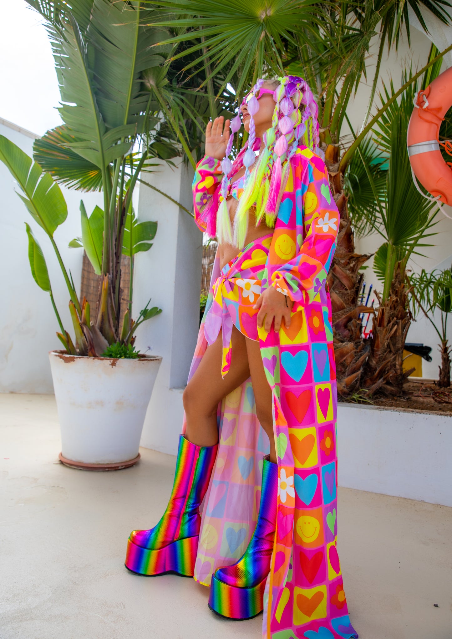 Happy Daze Maxi Chiffon Kimono Style Jacket