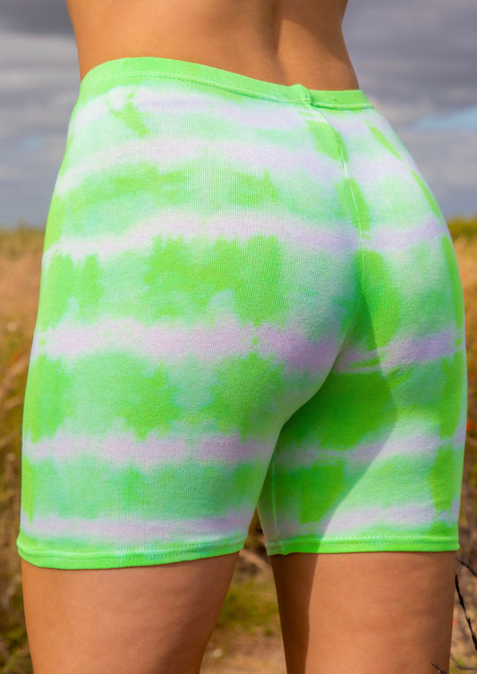 Totally Tie Dye Cycling Shorts (Lime)