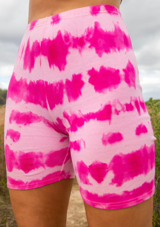 Totally Tie Dye Cycling Shorts (Baby Pink and Hot Pink)